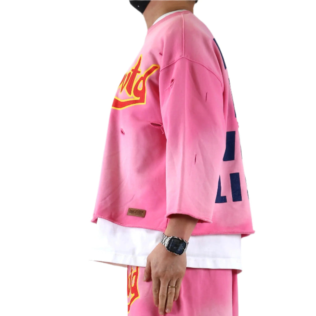 DARIUS S/N Jersey 3/4 Sleeve Crop Top Tee