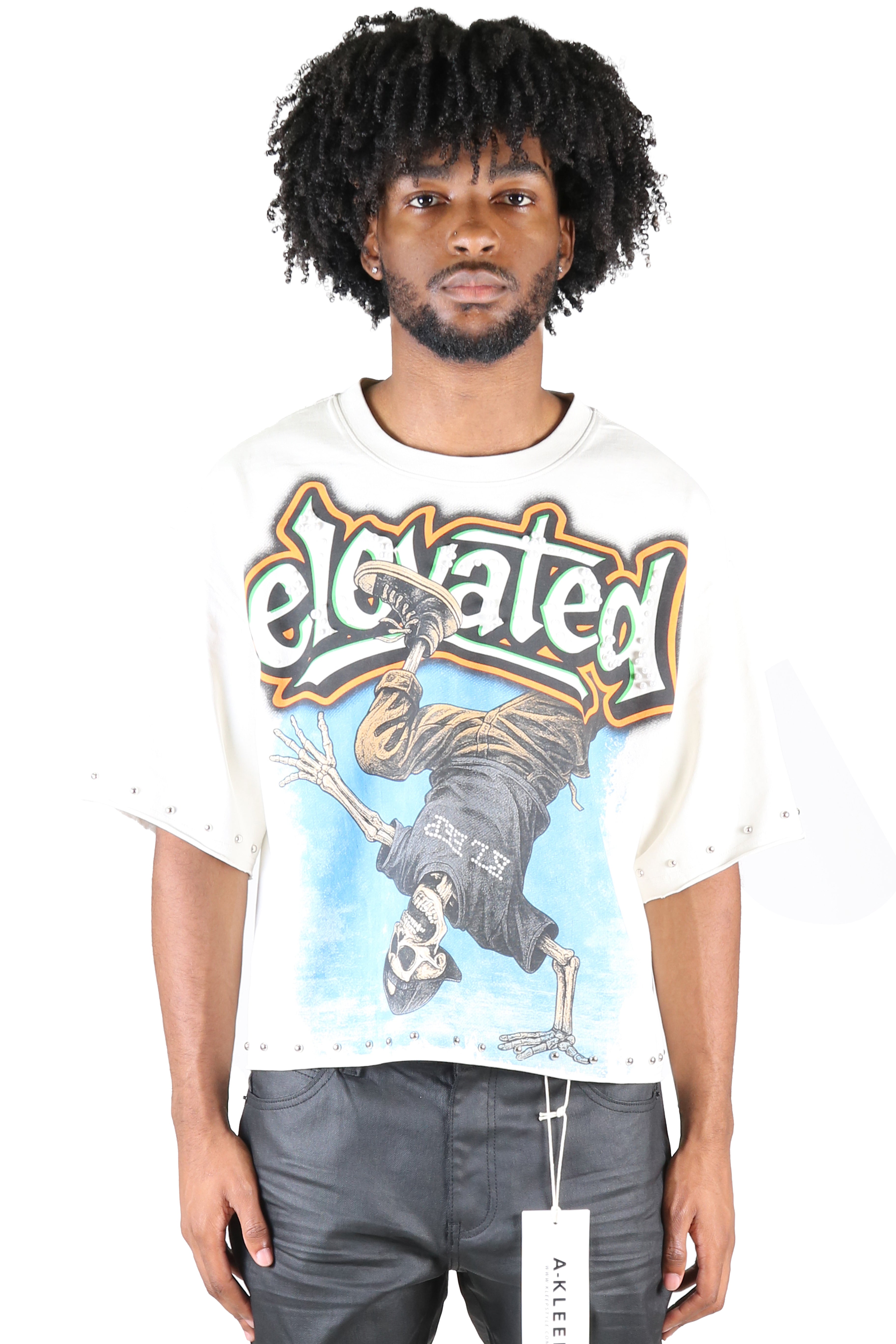 ALAN S/N Jersey 3/4 Sleeve Crop Top Tee