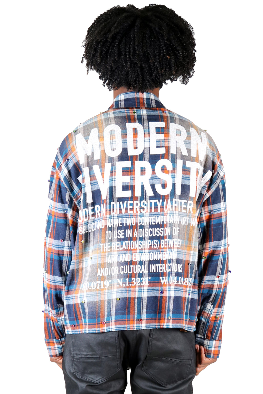 SUIFU Long Sleeve Washed Flannel Crop Top Button Down Shirt