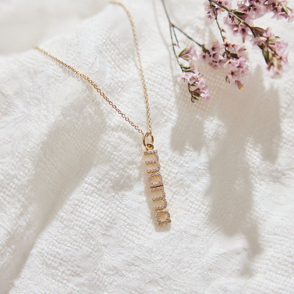 Pavé Vertical Mama Necklace