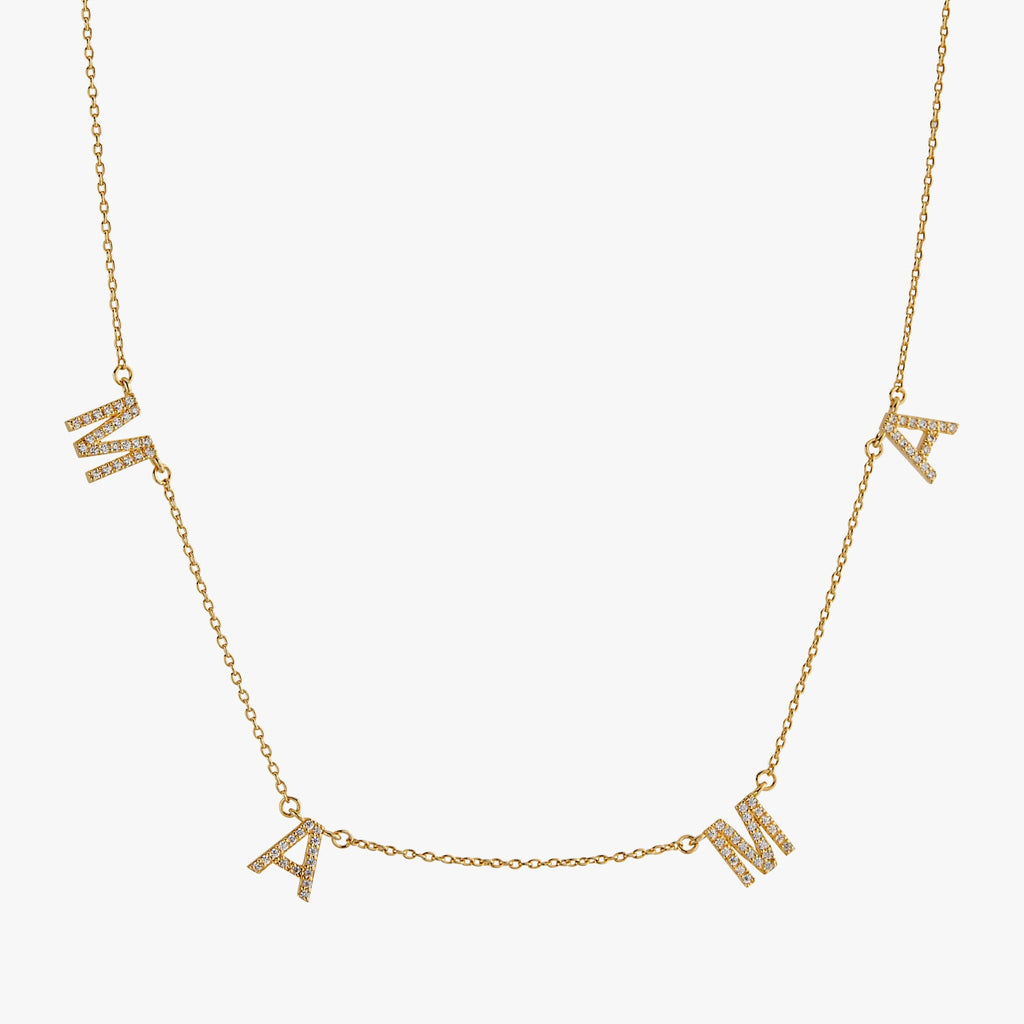 Floating Pavé Mama Necklace