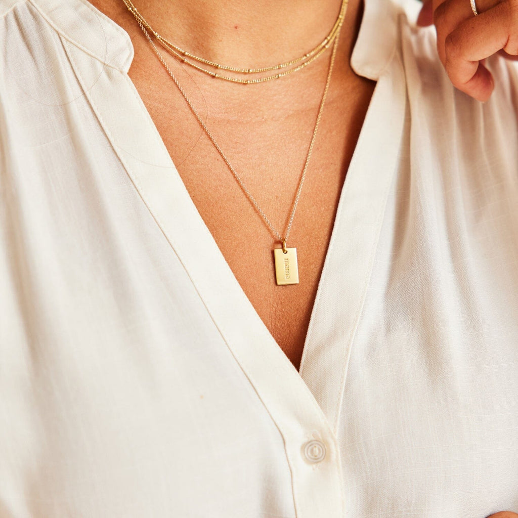 Mama Mini Dog Tag Necklace
