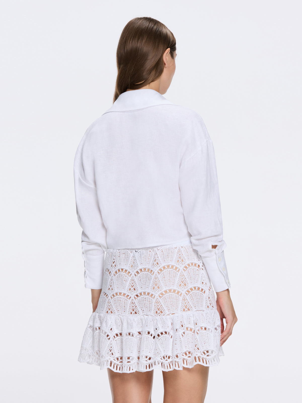 Nice White Crochet Detail Mini Skirt