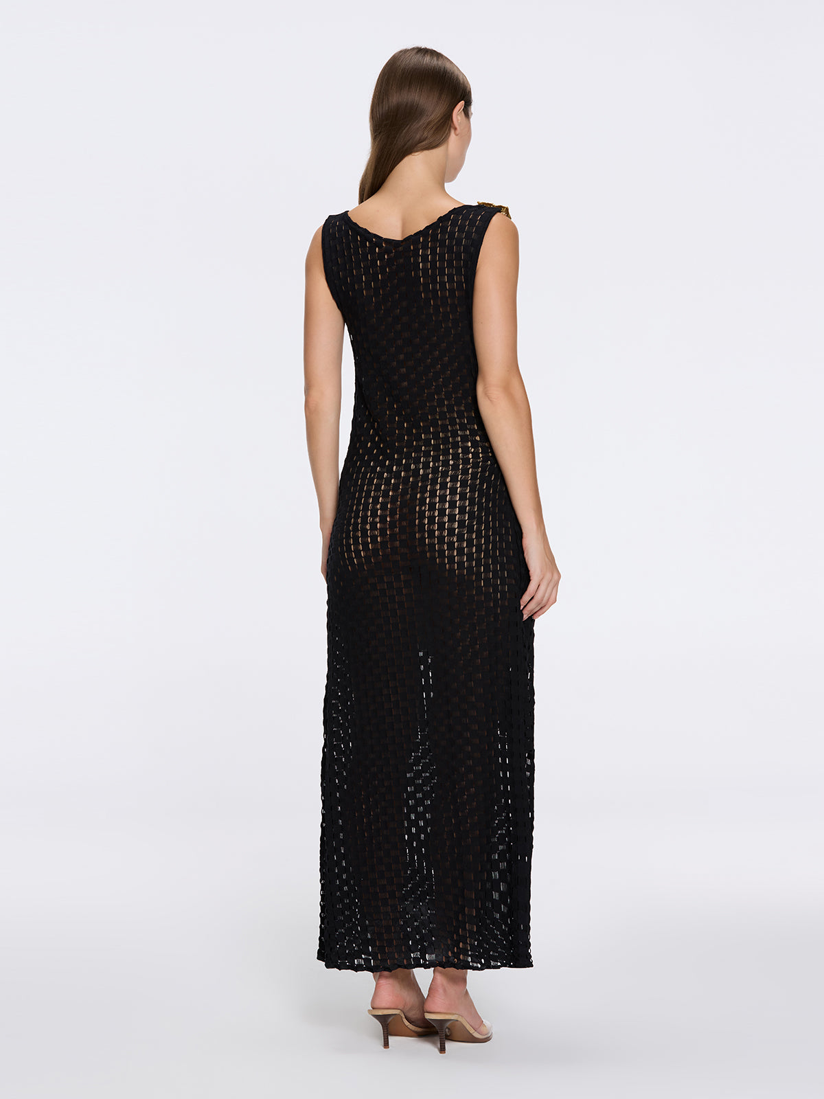 Tara Whiteman - Angles Black High-Neck Maxi Dress