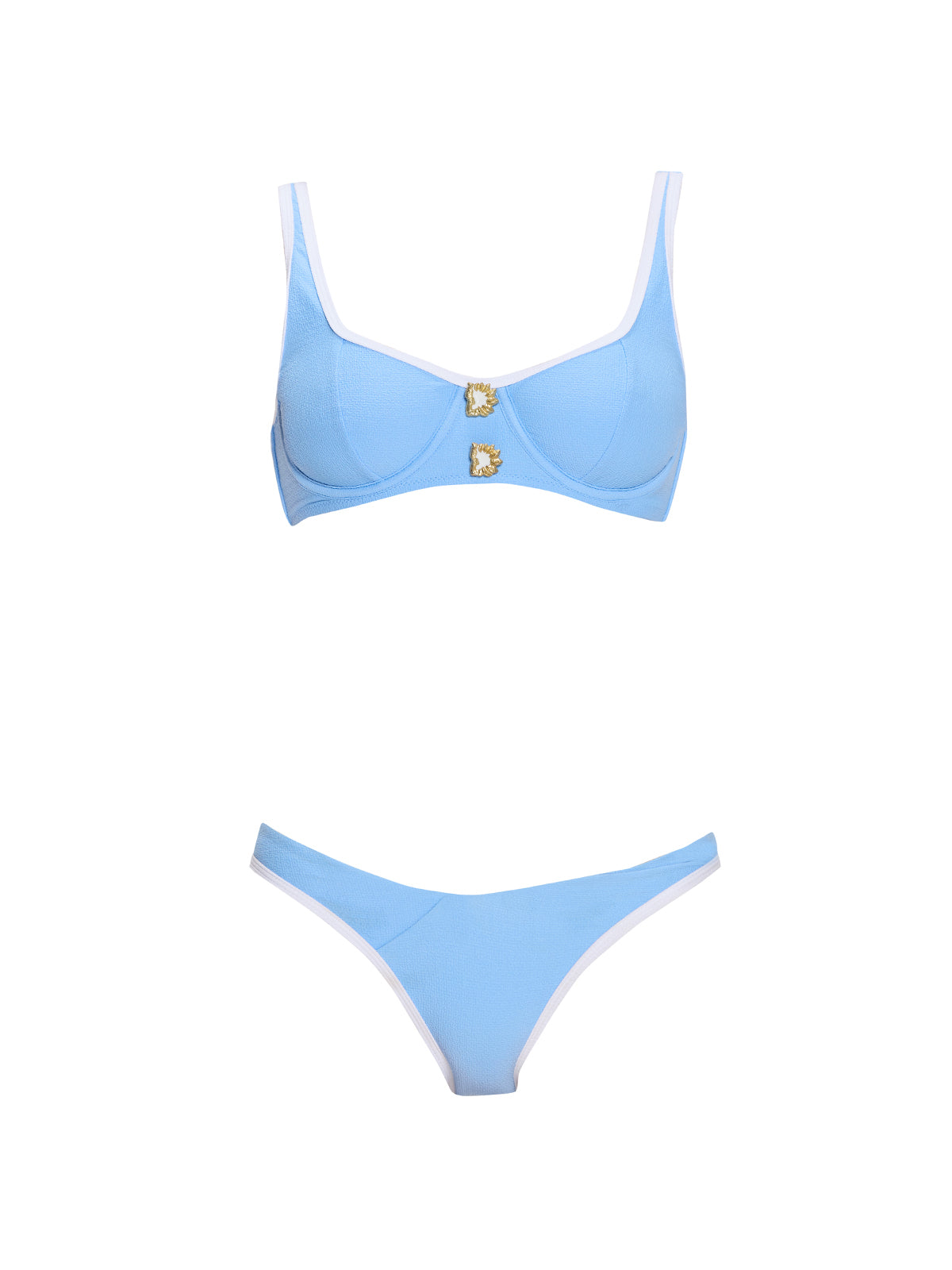 Irene Blue-White Underwired Mid Coverage Bikini Set