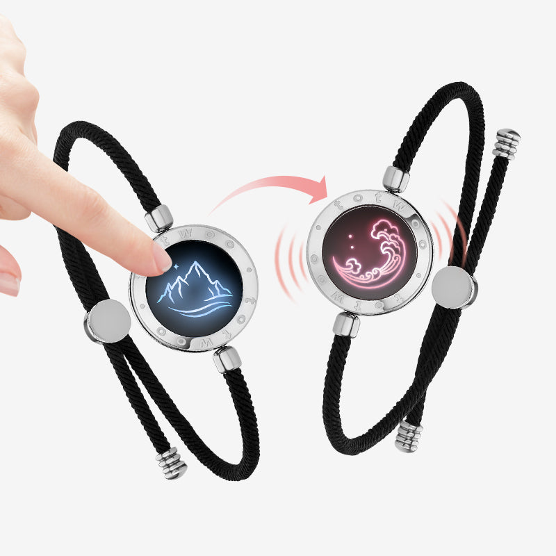 Mountain & Sea Touch Bracelets with Milan Rope (Black+Black)