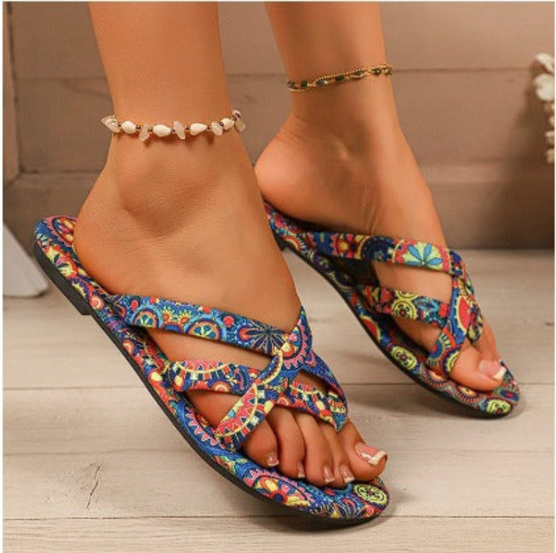 Women’s Boho Flat Printed Slippers