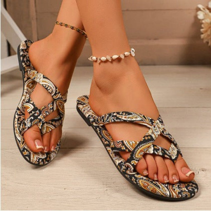 Women’s Boho Flat Printed Slippers