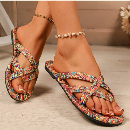 Women’s Boho Flat Printed Slippers