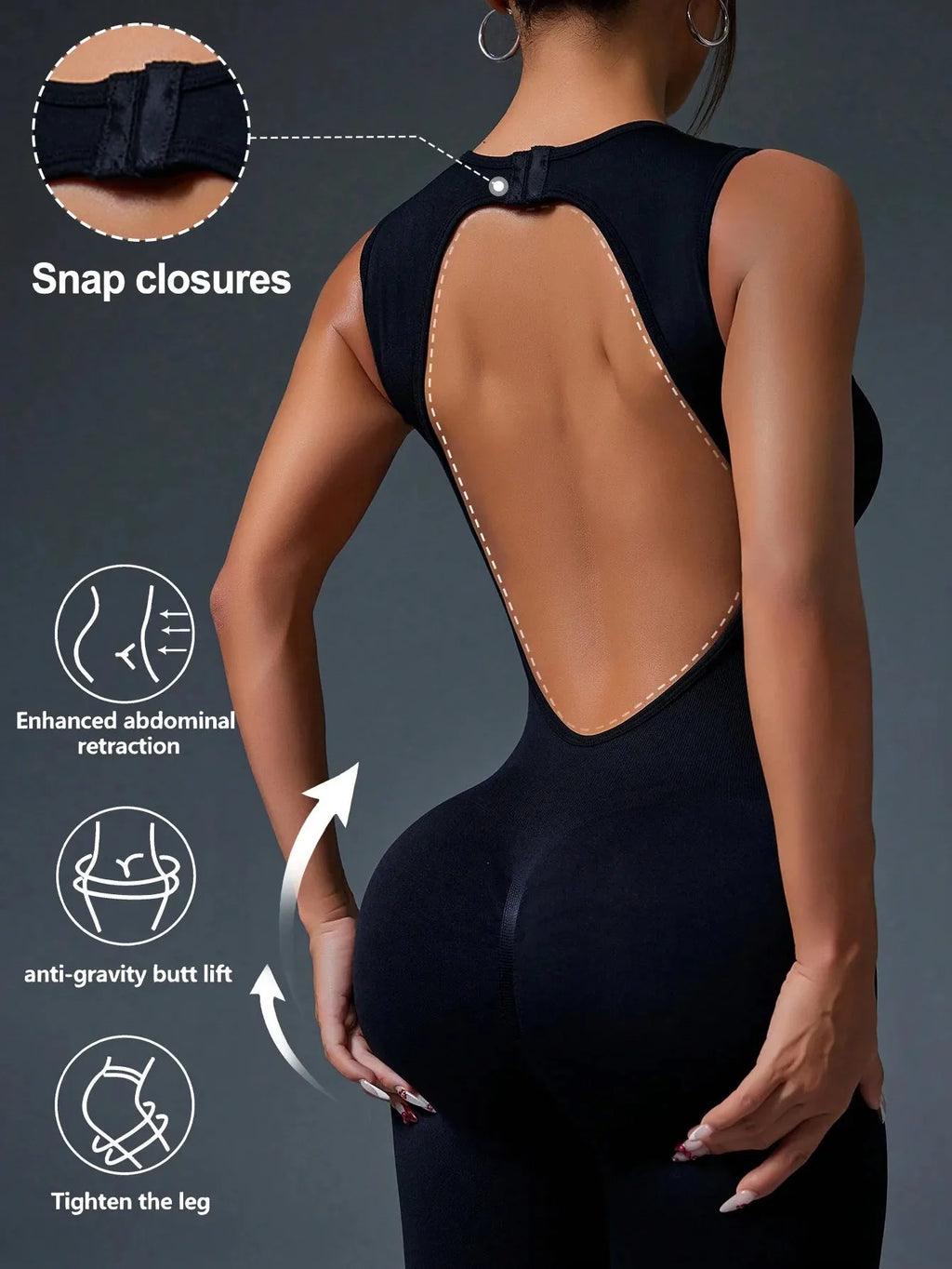 🧘‍♀️ Seamless Sleeveless Yoga Jumpsuit with Zipper Closure