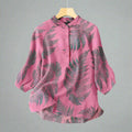 Vintage Cotton-Linen Button Down Blouse