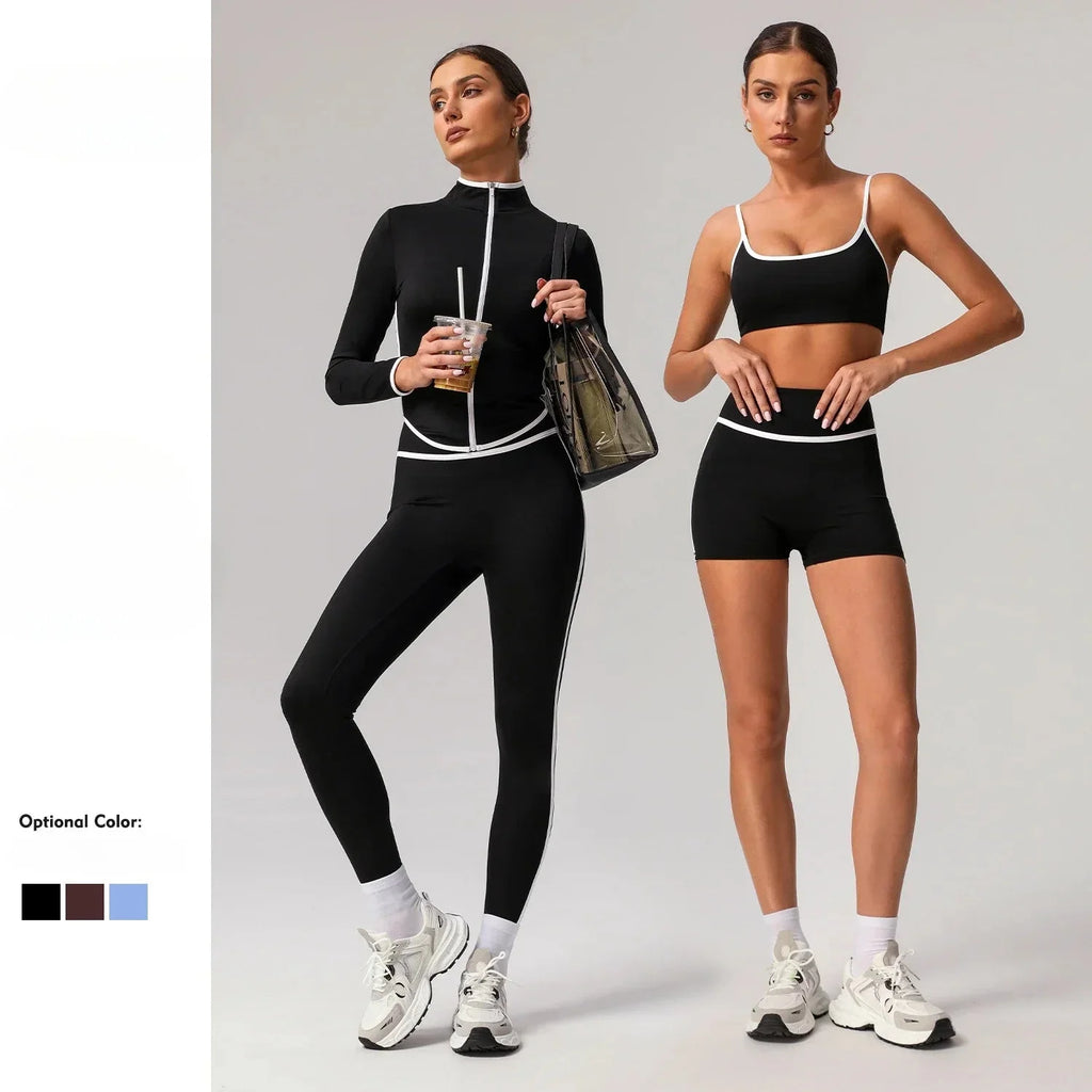 🖤 Seamless Yoga Set – High Waist, Hip-Lifting