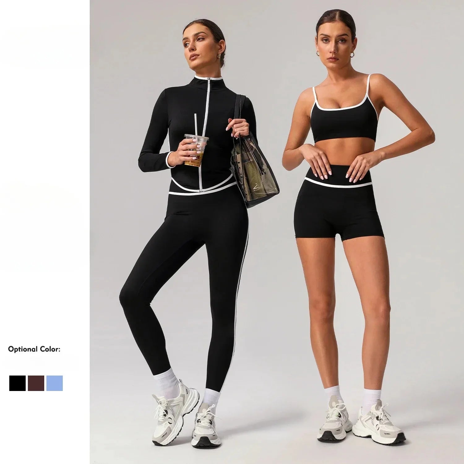 🖤 Seamless Yoga Set – High Waist, Hip-Lifting