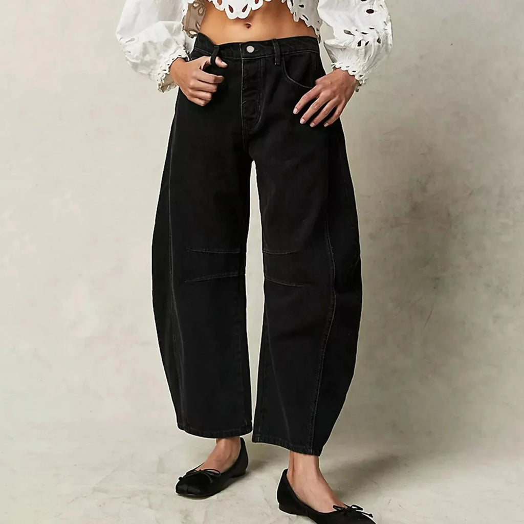Women's Y2K Baggy Mid-Waist Wide-Leg Jeans – 90s Streetwear Vibe