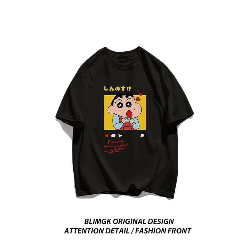👕 Crayon Shin-chan "Beloved Woman" Cotton T-Shirt – Playful Anime Streetwear