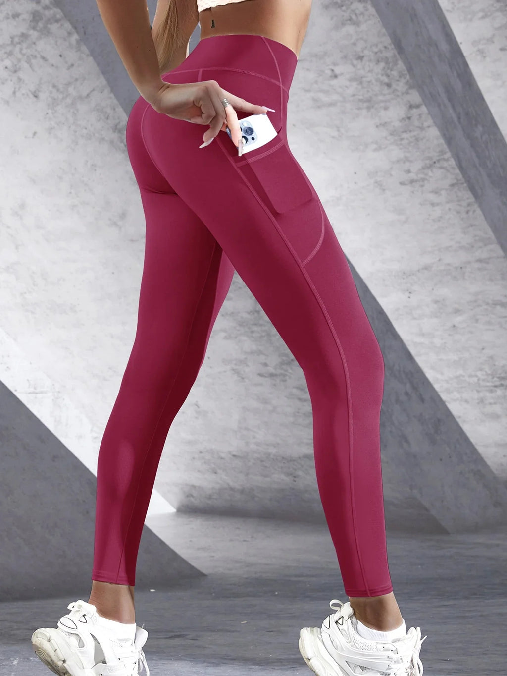 High Waist Pocket Stretch Leggings Women