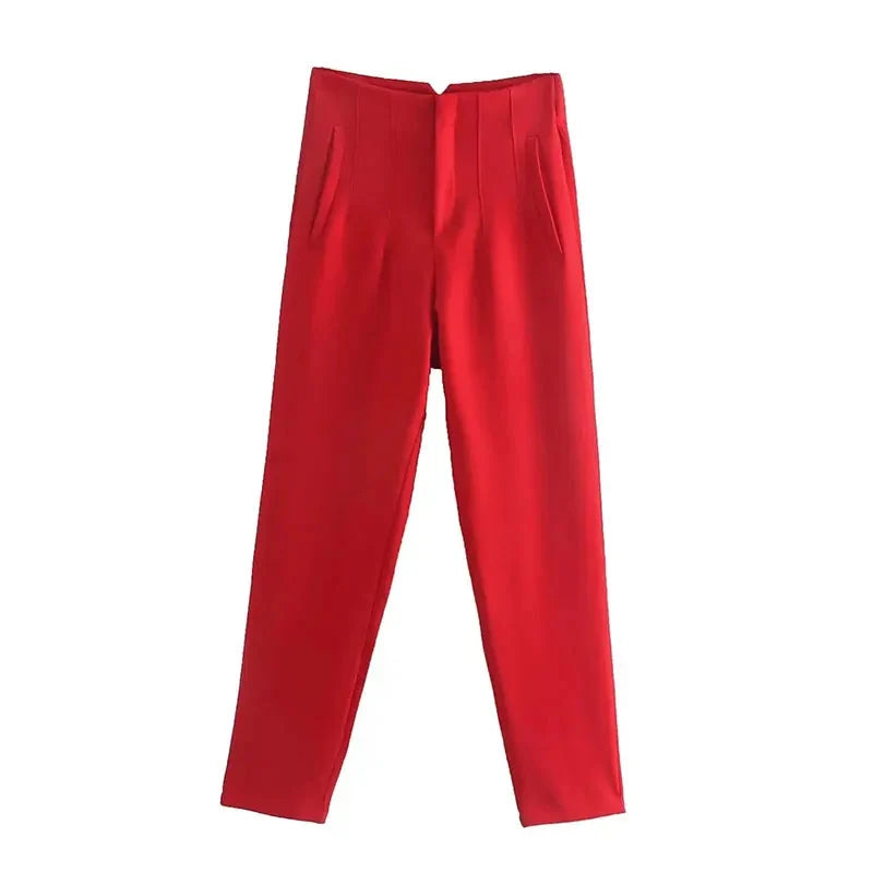Women’s High Waist Slim Trousers
