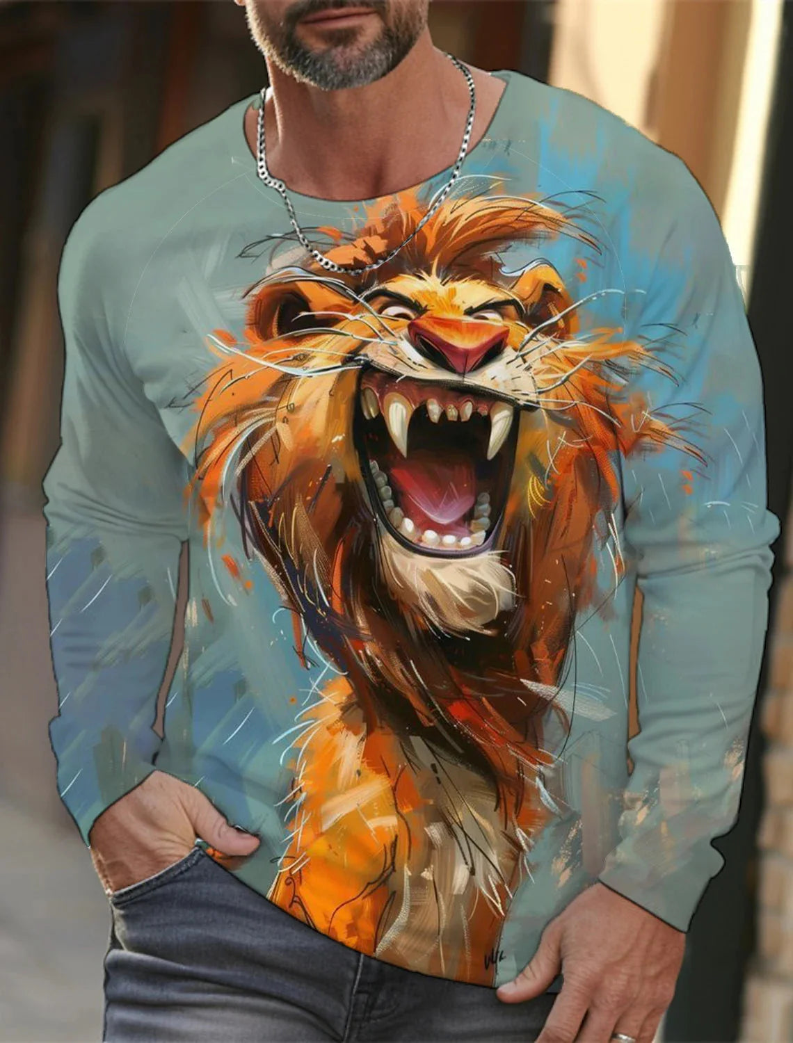 🐅 3D Animal Print Long Sleeve T-Shirt – Harajuku Hip-Hop Streetwear