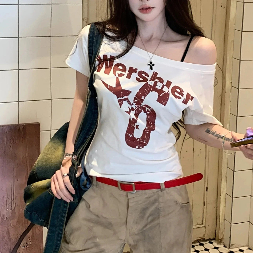 Women’s summer letter print t-shirt