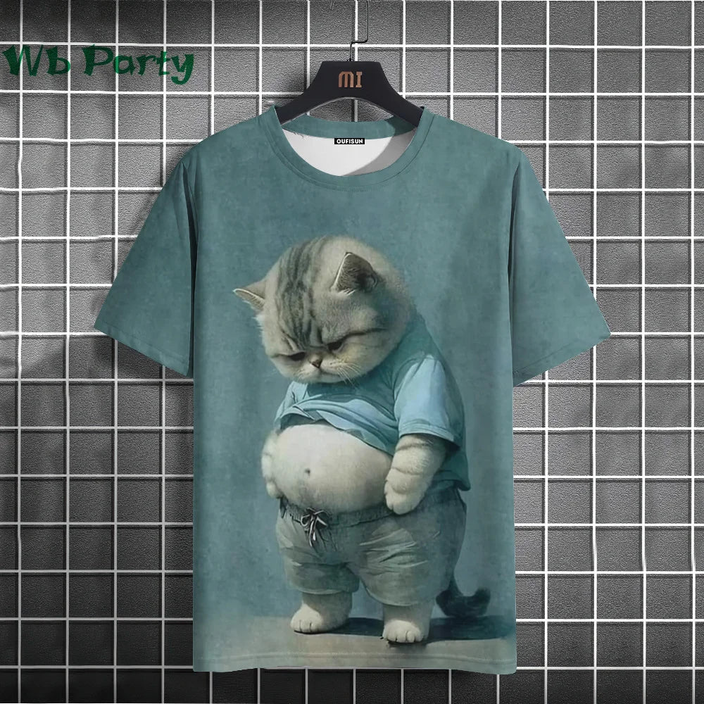 Cat Print shirts - Y2K Graphic T-Shirt