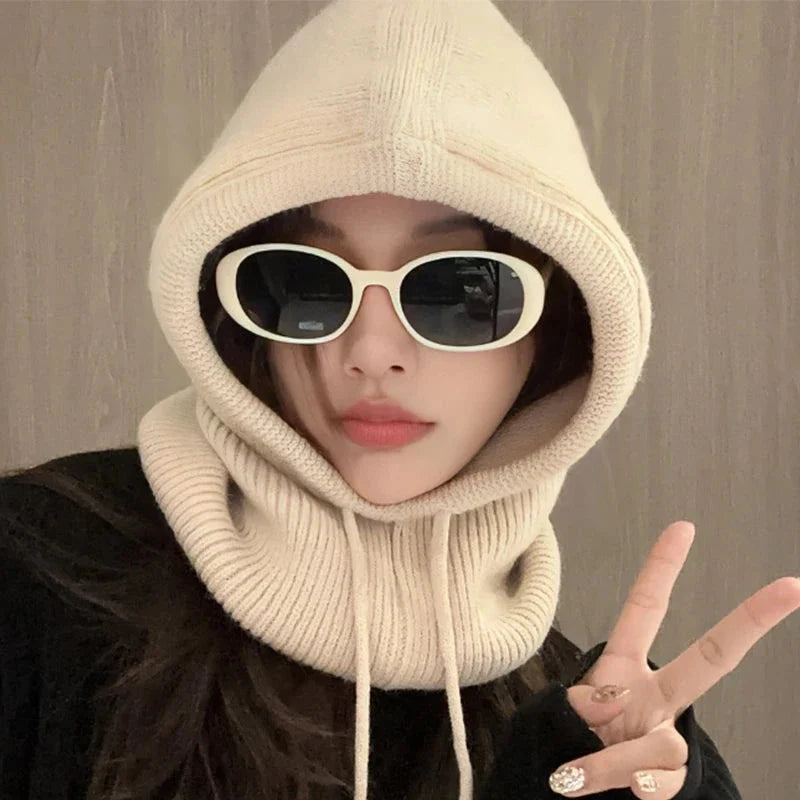 Knitted Hooded Cap Winter Balaclava