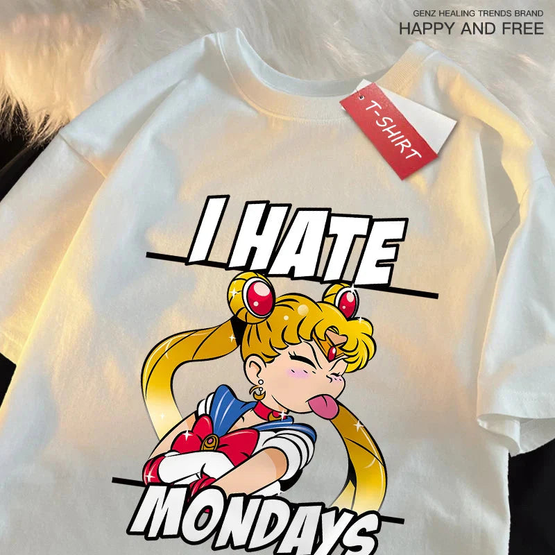 🌙 Sailor Moon Tongue-Out Graphic T-Shirt – Playful Anime Streetwear
