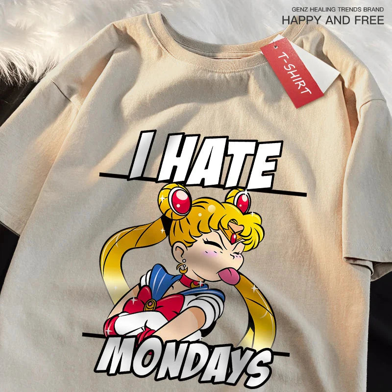 🌙 Sailor Moon Tongue-Out Graphic T-Shirt – Playful Anime Streetwear