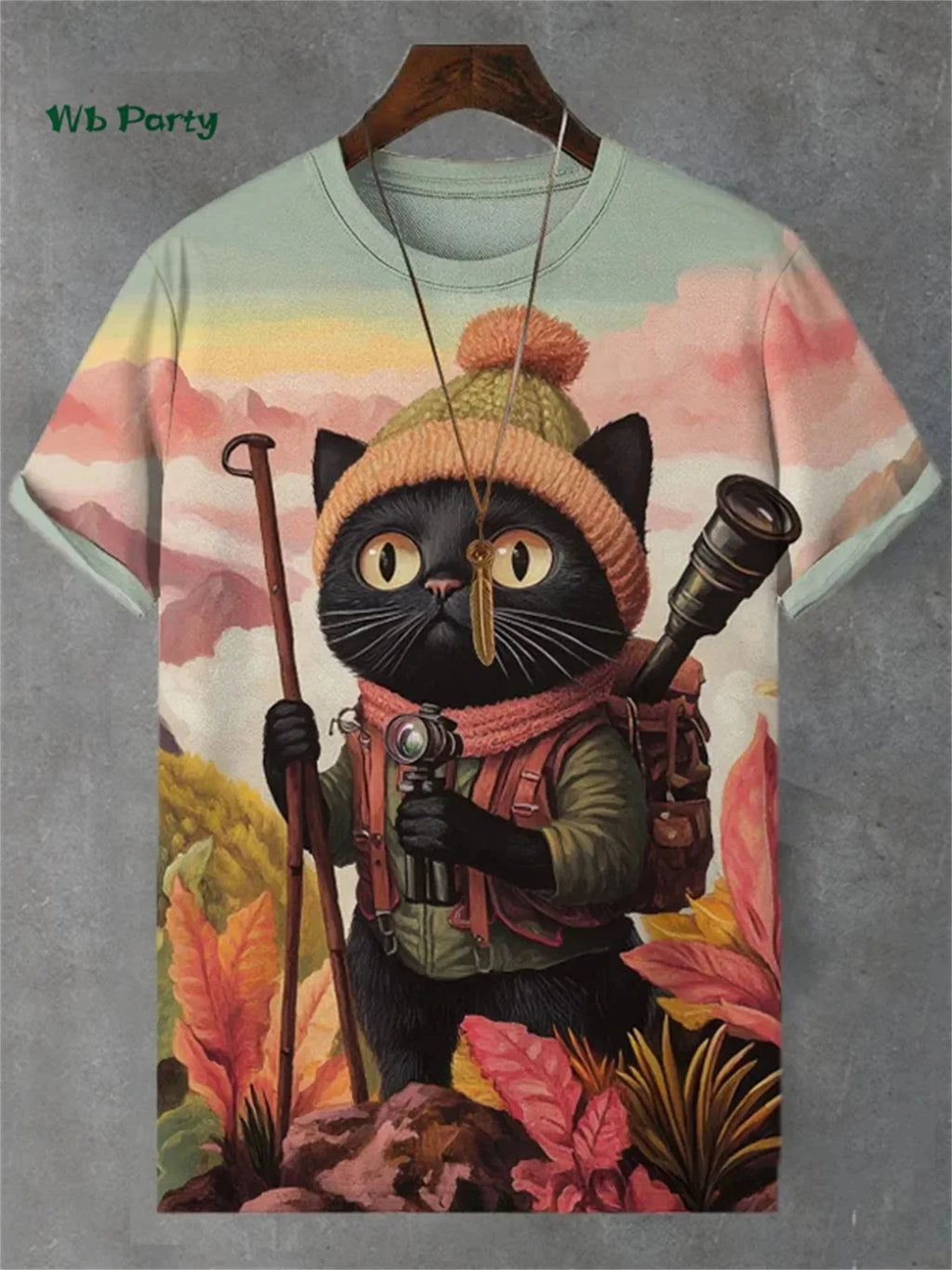 🐱  3D Travel Cat Print T-Shirt – Playful Summer Streetwear