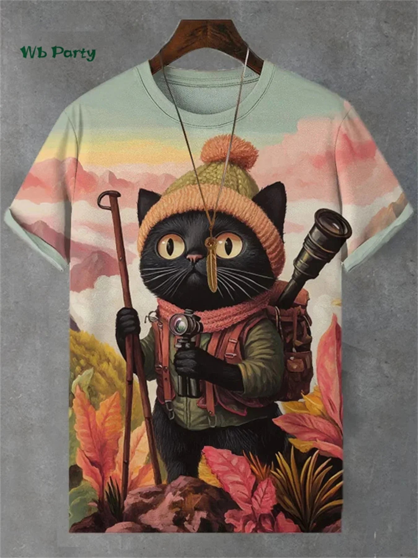 🐱  3D Travel Cat Print T-Shirt – Playful Summer Streetwear