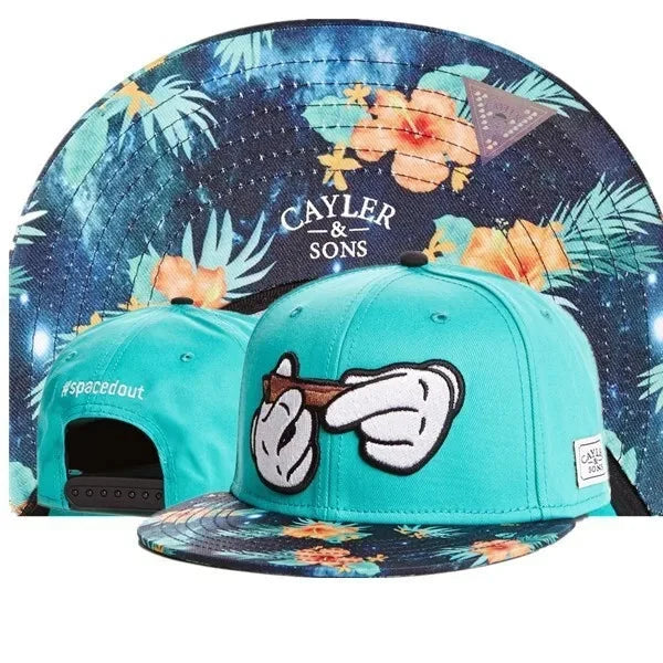Skull Hand Snapback Hat – Flat Bill Adjustable Baseball Cap