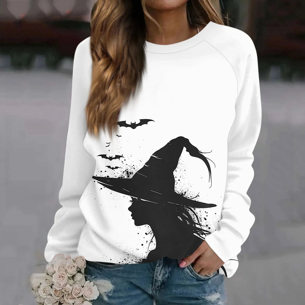 🎃 Vintage Pumpkin Print Long Sleeve T-Shirt – Harajuku Halloween Graphic Tee