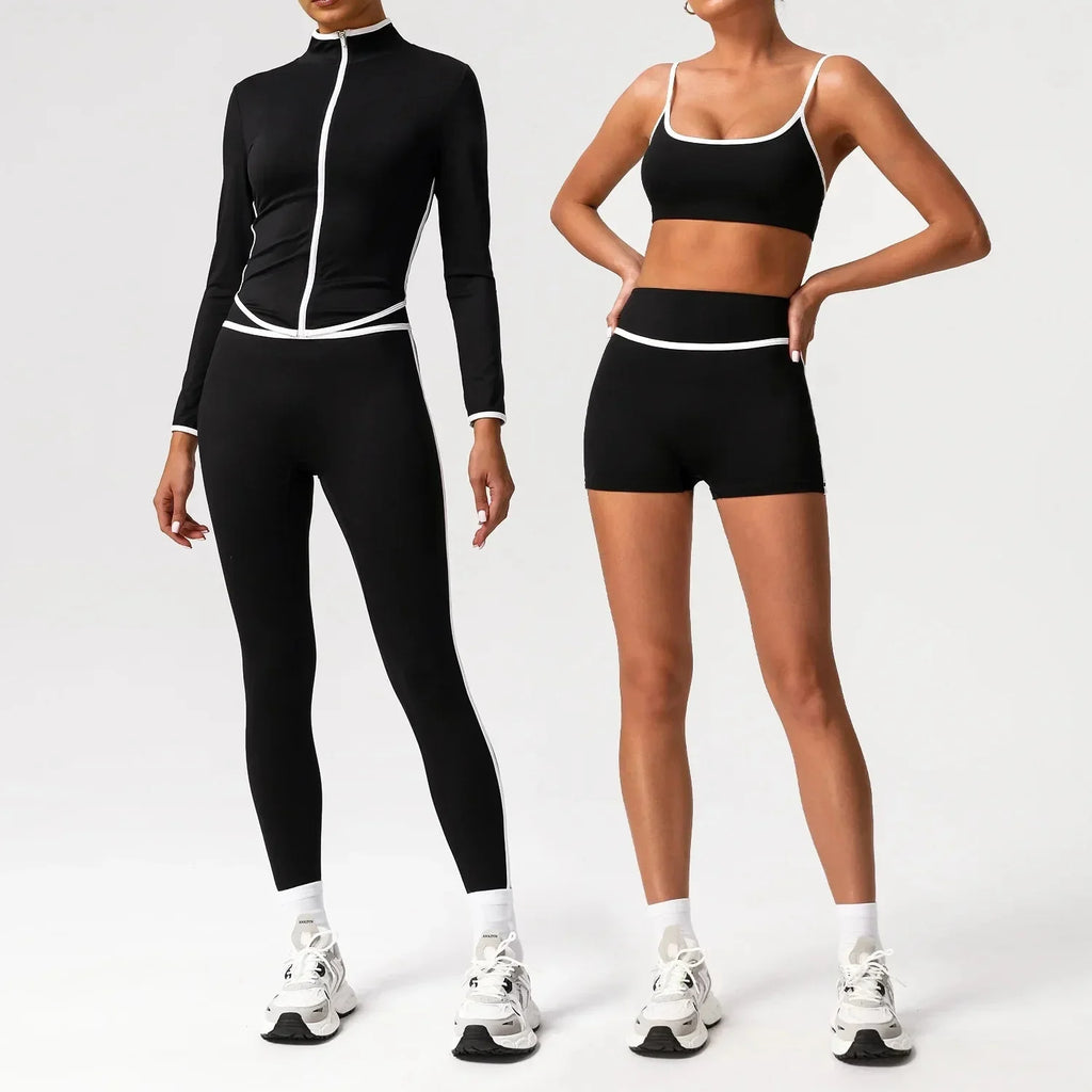 🖤 Seamless Yoga Set – High Waist, Hip-Lifting