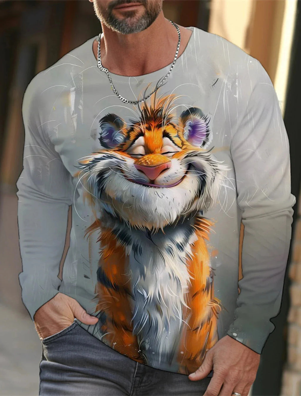 🐅 3D Animal Print Long Sleeve T-Shirt – Harajuku Hip-Hop Streetwear