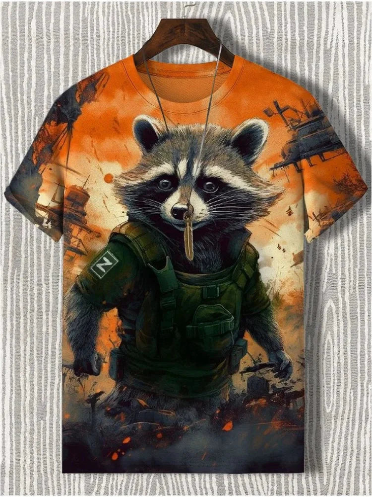 Samurai Cat Graphic T-Shirt – Japanese Style 3D Print Men's Tee