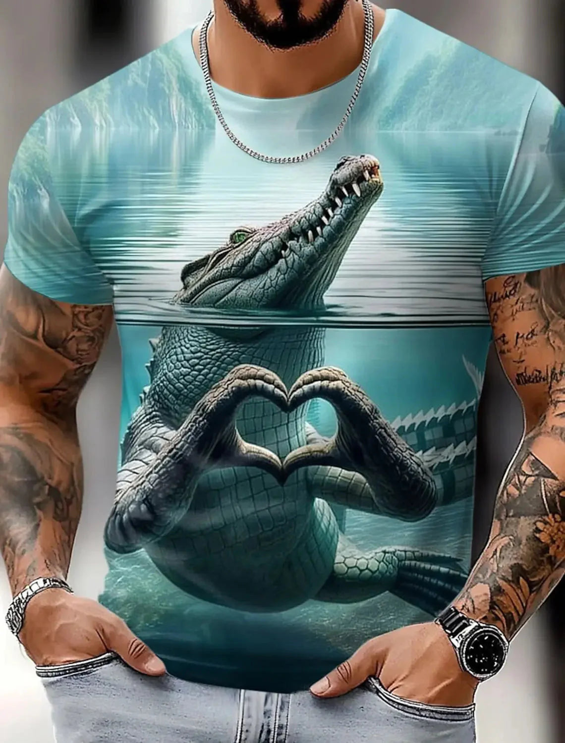 🦁  3D Animal Print Funny T-Shirt – Bold Summer Streetwear