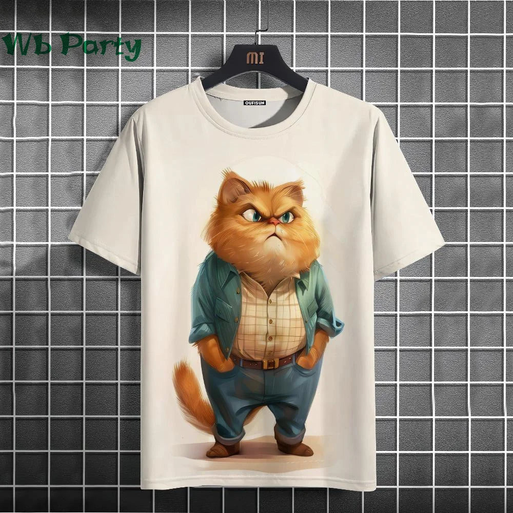 Cat Print shirts - Y2K Graphic T-Shirt