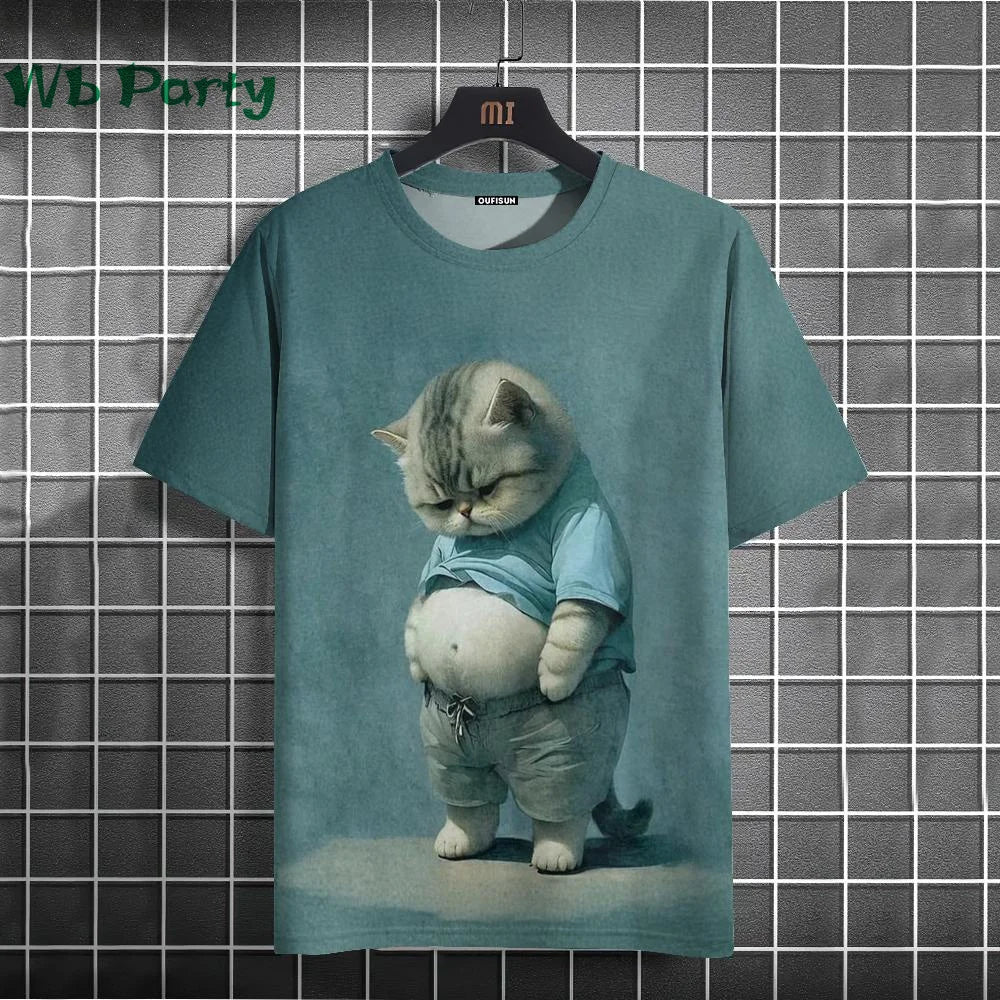 Cat Print shirts - Y2K Graphic T-Shirt