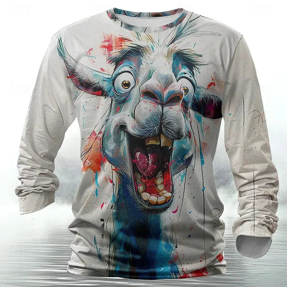 🐅 3D Animal Print Long Sleeve T-Shirt – Harajuku Hip-Hop Streetwear