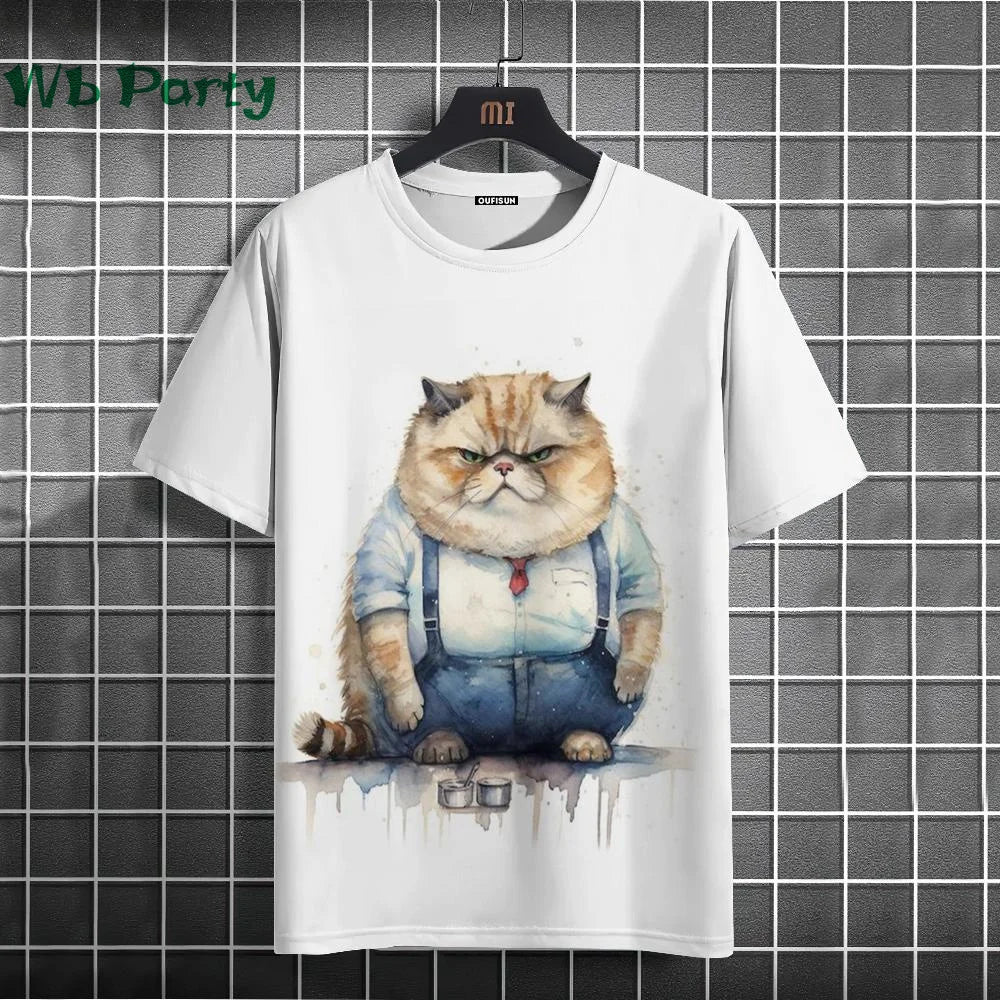 Cat Print shirts - Y2K Graphic T-Shirt