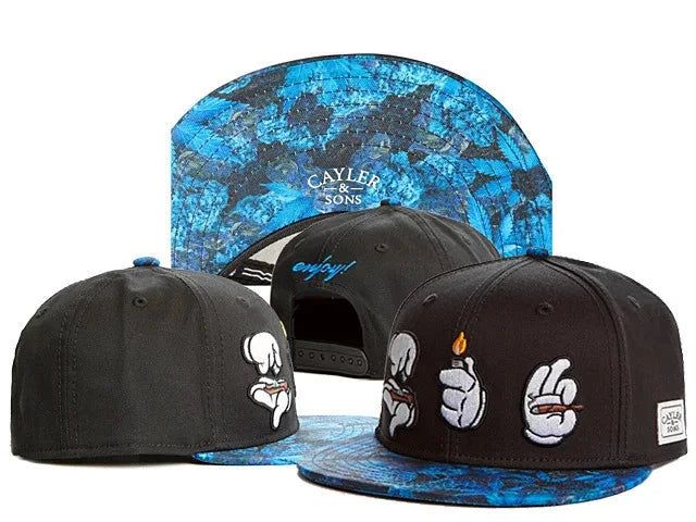 Skull Hand Snapback Hat – Flat Bill Adjustable Baseball Cap