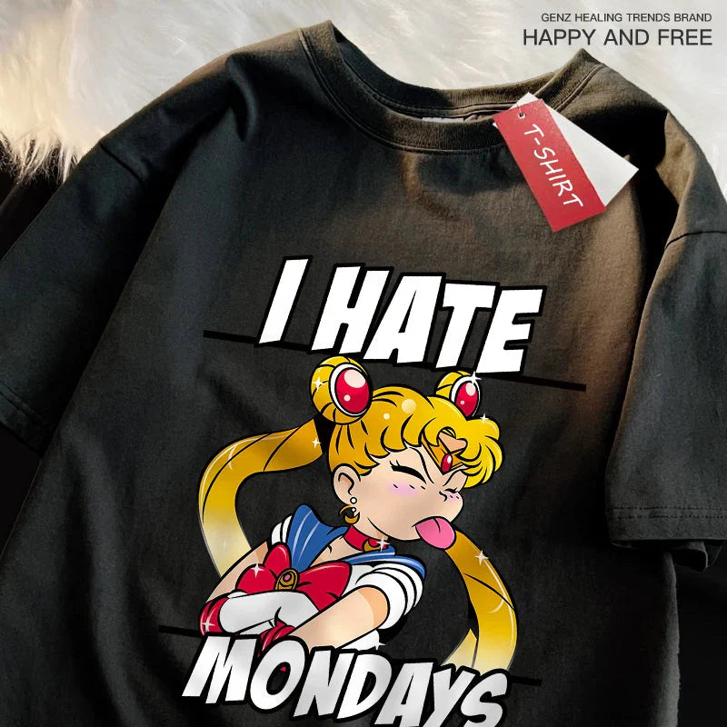 🌙 Sailor Moon Tongue-Out Graphic T-Shirt – Playful Anime Streetwear