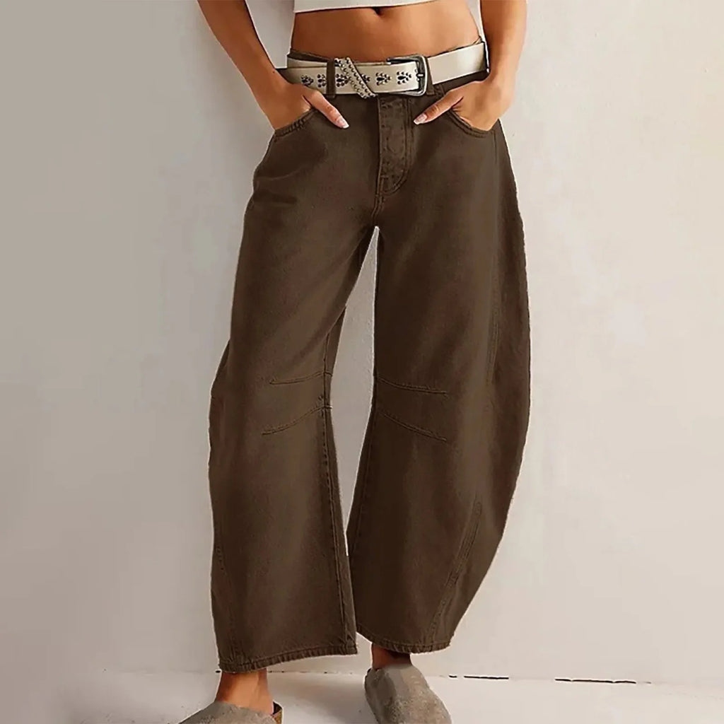 Women's Y2K Baggy Mid-Waist Wide-Leg Jeans – 90s Streetwear Vibe