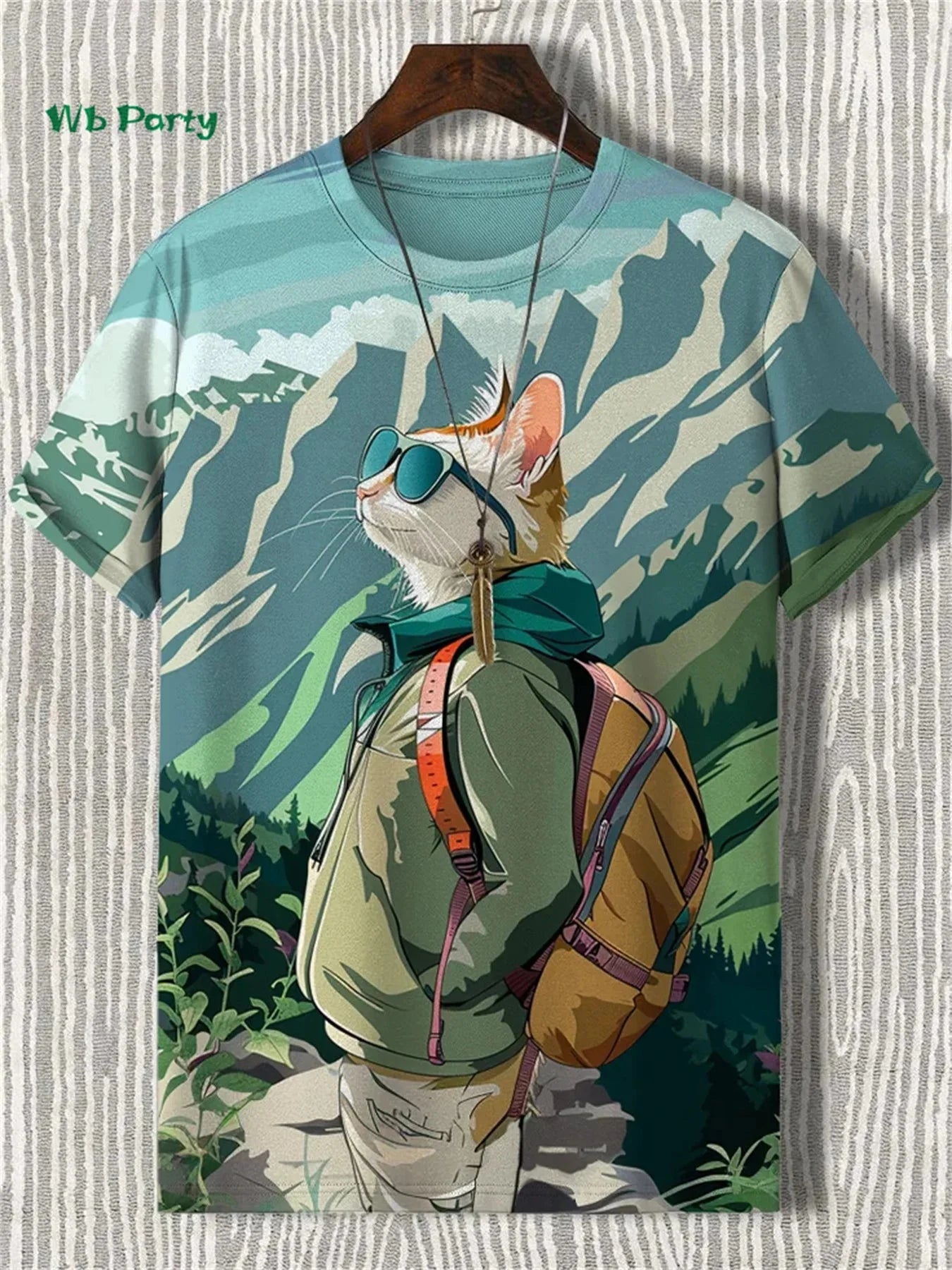 🐱  3D Travel Cat Print T-Shirt – Playful Summer Streetwear