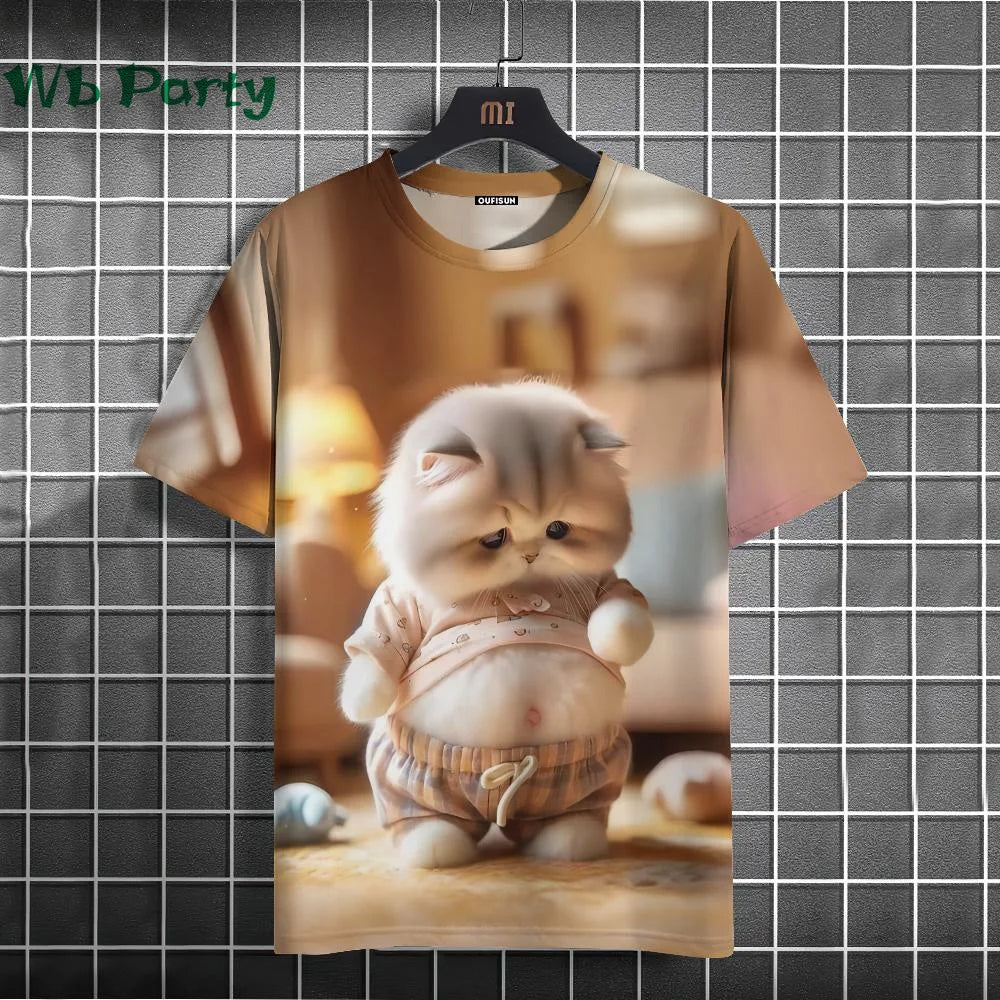 Cat Print shirts - Y2K Graphic T-Shirt