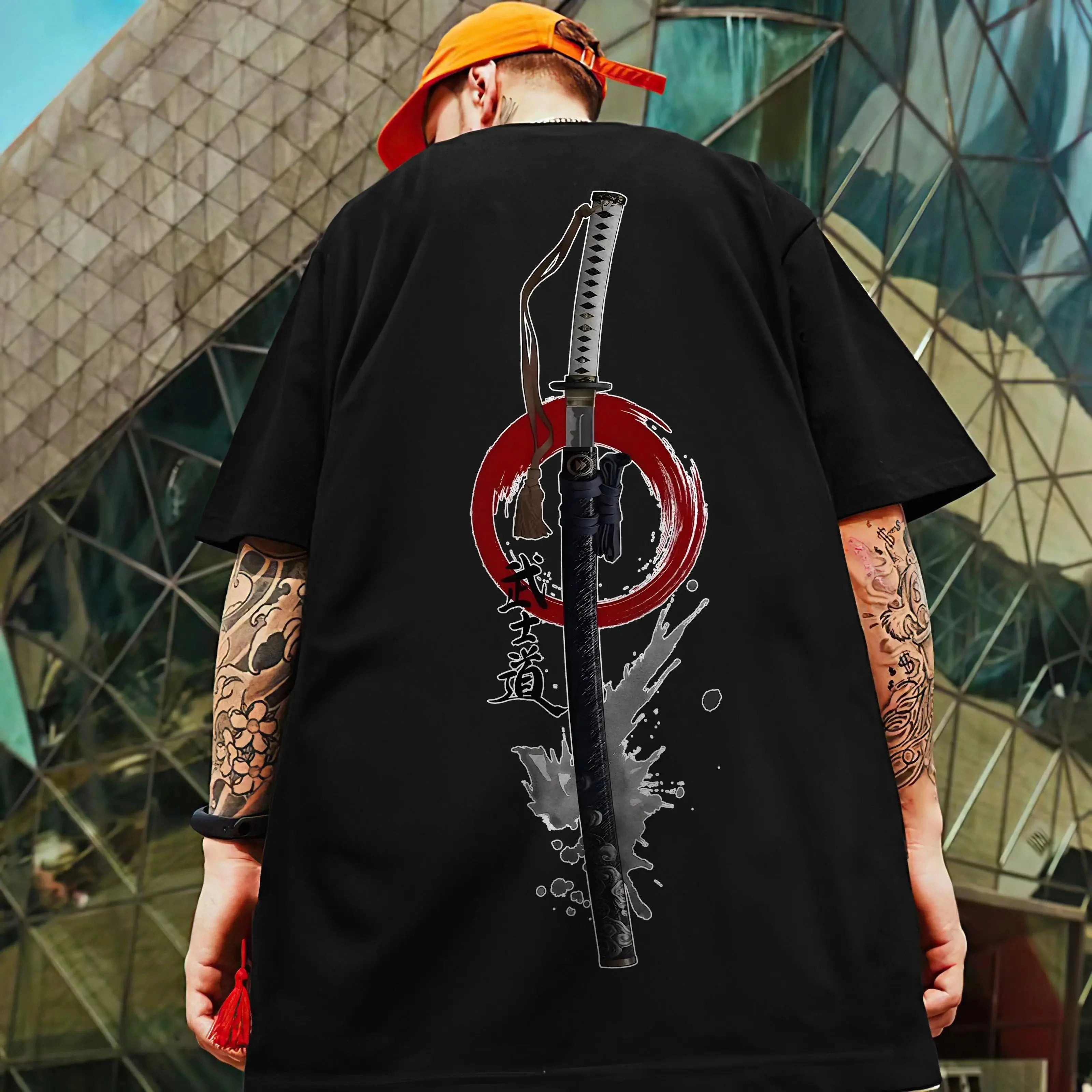 🗡️  3D Samurai Knife Print Oversized T-Shirt