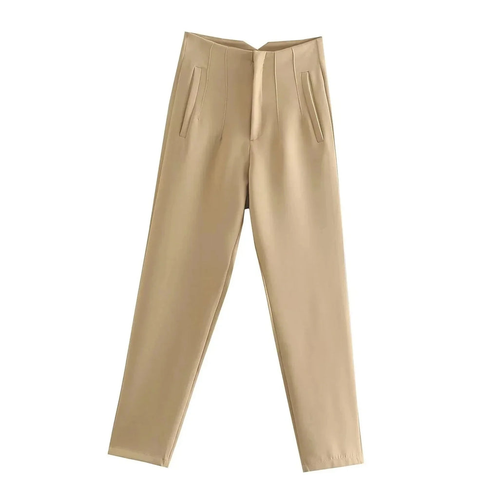 Women’s High Waist Slim Trousers