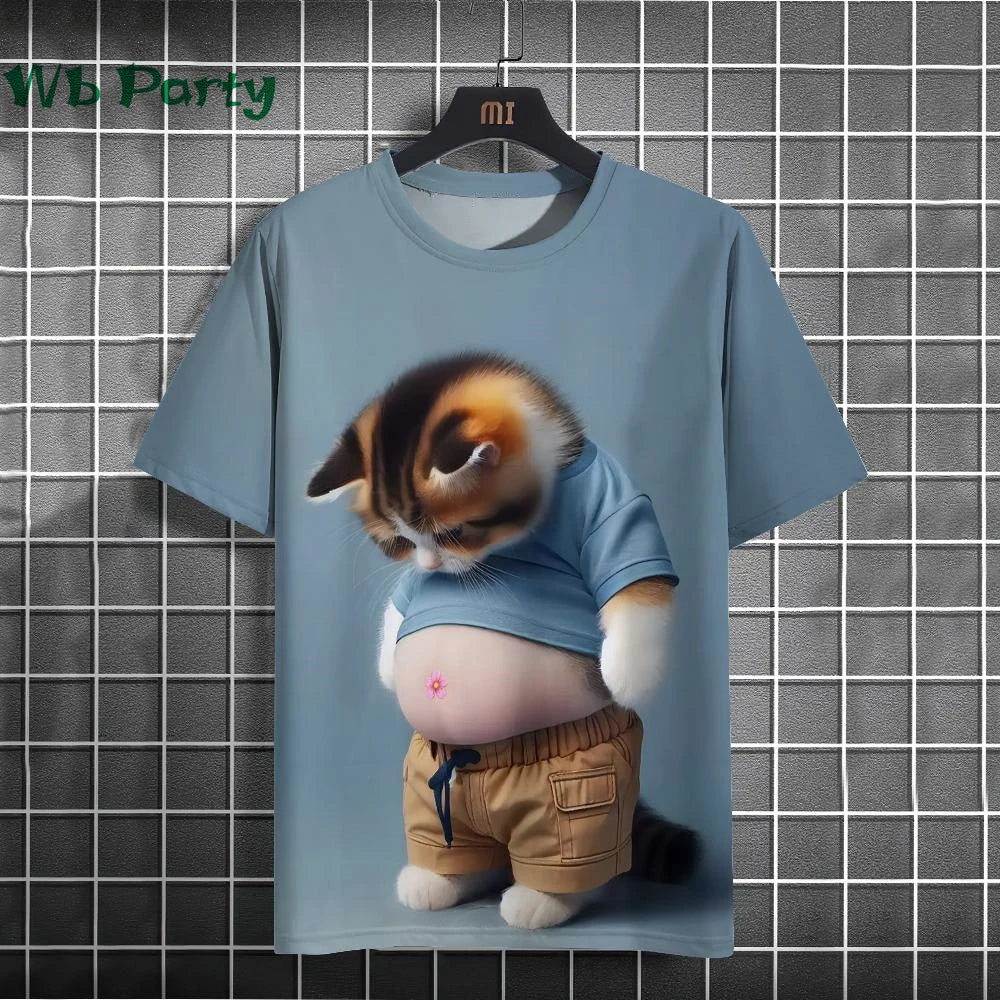 Cat Print shirts - Y2K Graphic T-Shirt