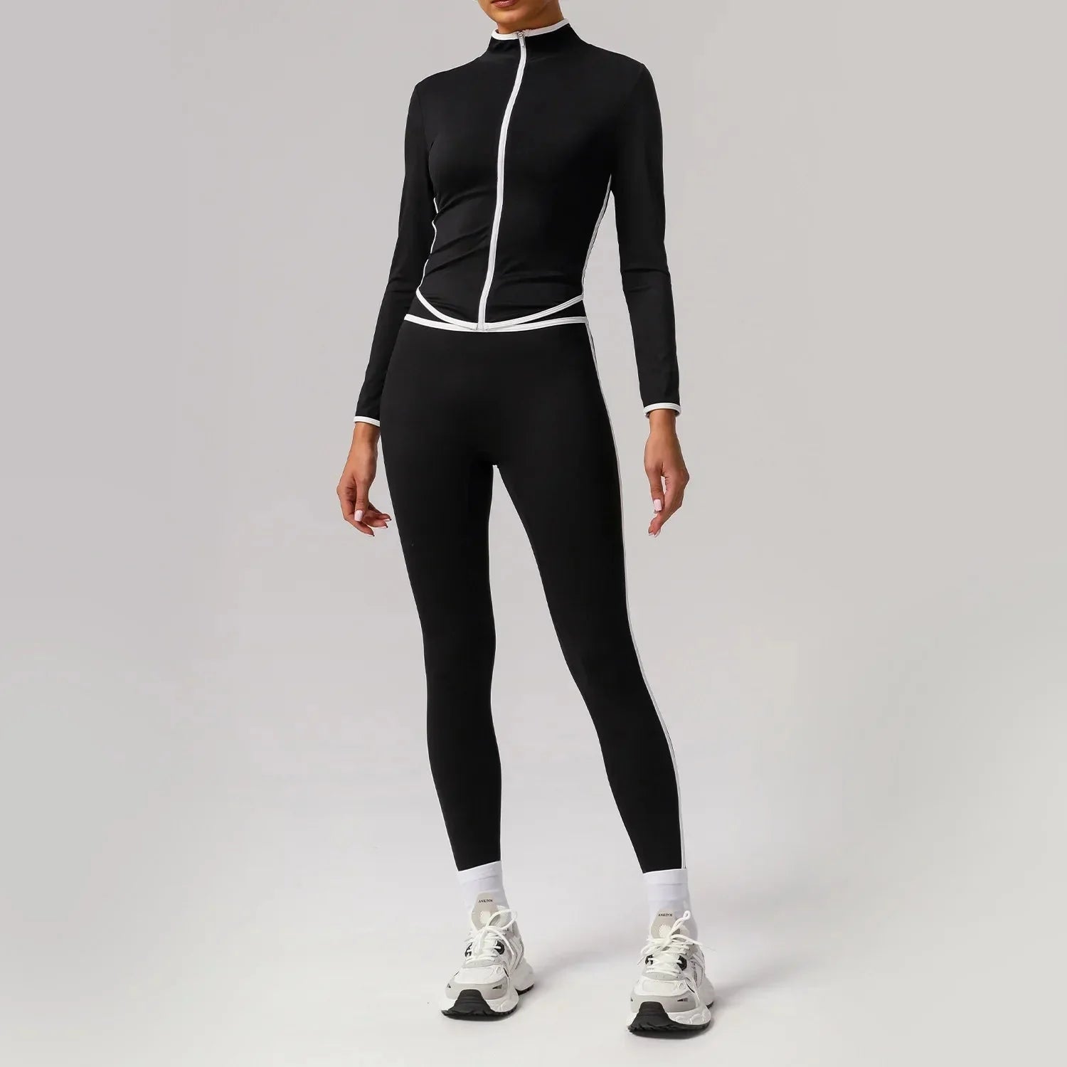 🖤 Seamless Yoga Set – High Waist, Hip-Lifting