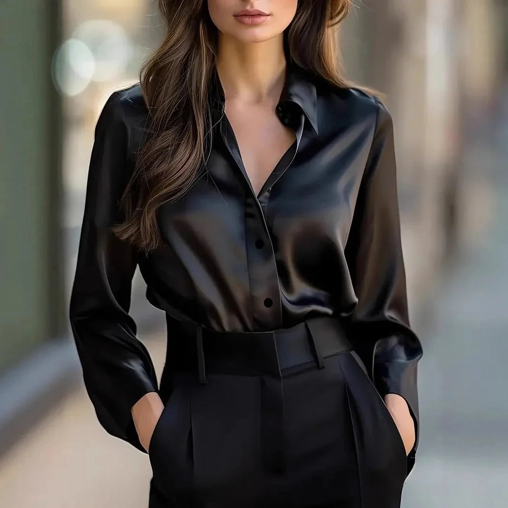 Women’s Spring-Autumn Lapel Button Shirt
