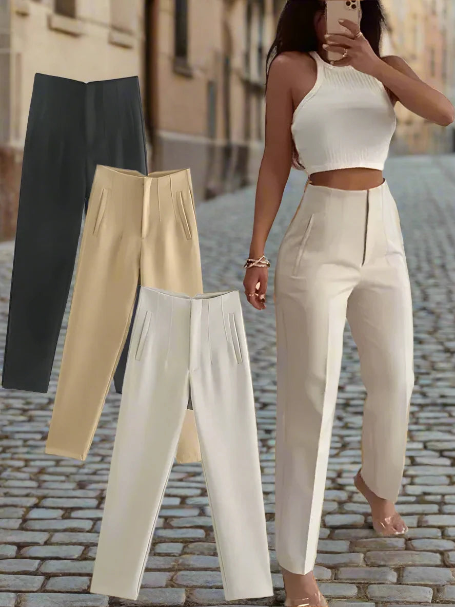 Women’s High Waist Slim Trousers